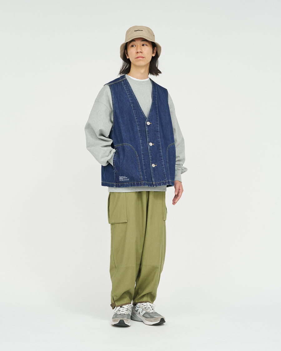 WORKERS DENIM VEST(FADE INDIGO) – FreshService® official site