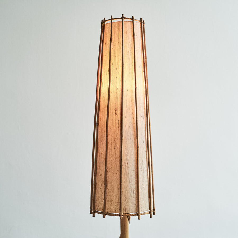 Bamboo Floor Stand Lamp designed by Louis Sognot 1950s